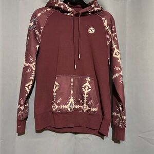 Hooey Cream Hoodie with Floral Design and Ribbed Cuffs